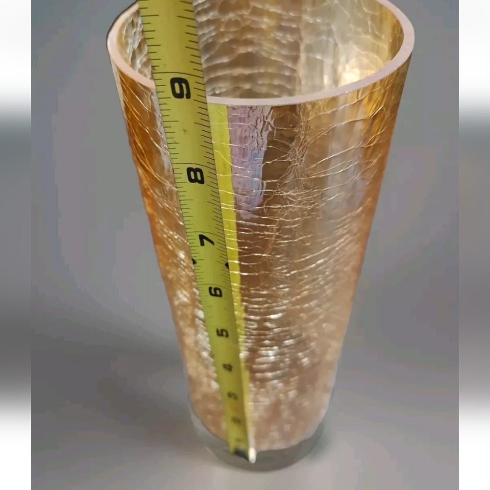 Vintage Cylinder Peach Crackle Glass Hurricane Chimney Shade 8.5" x 3.5" - Picture 4 of 7